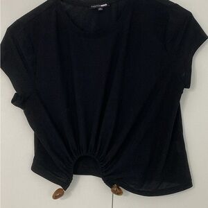 Fashion Nova Black Gathered Crop Top